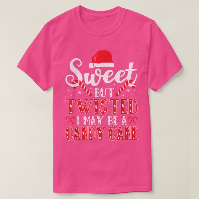 süß aber zwielich, Weihnachten Party Candy Cane T-Shirt (Design vorne)
