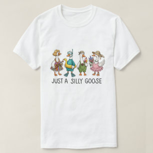 Süß Angezogen Lustige Gänseschar-Illustration T-Shirt