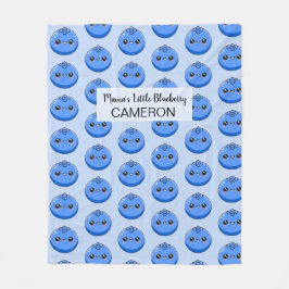 Süß Anpassbar Kawaii Blaubeere Blau Fleecedecke