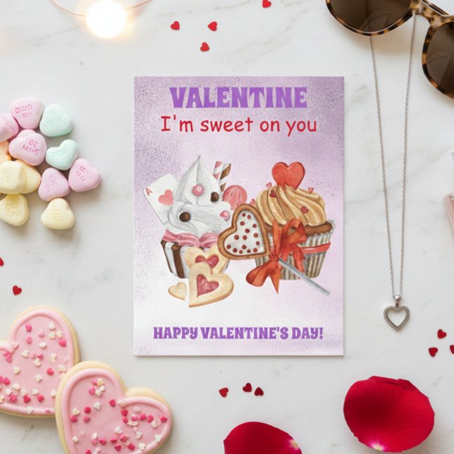 Süß auf dich Cupcake Valentinstag Postkarte (Von Creator hochgeladen)