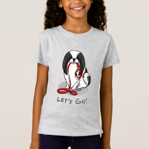 Süß Auf geht's! Japan-Chin-Hund (schwarz & weiß 1) T-Shirt