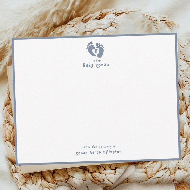 Süß aus dem Kinderzimmer von Blue Monogram Mitteilungskarte (Von Creator hochgeladen)