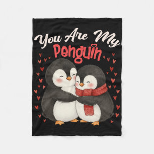 Süß bist du mein Pinguin-Paar lustige Valentinsgrü Fleecedecke