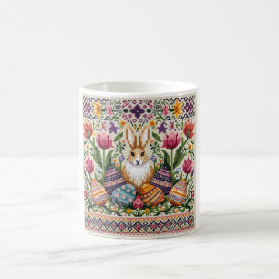 Süß/Bunte Frühlings-/Oster Fair Isle Kaffeetasse