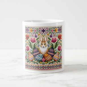 Süß/Farbenfrohe Frühlings-/Oster-Fair-Isle- Jumbo-Tasse