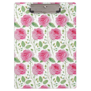 Süß, florales/rosenfarbenes Wiederholungsmuster Klemmbrett