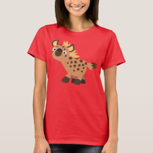Süß Freundliches Cartoon-Hyänen-Frauen-T-Shirt T-Shirt