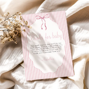 Süß gestreifte Schleife Rosa Bücher für Baby Begleitkarte
