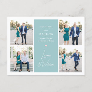 Süß gezeichnete Hochzeit Speichern Sie das Datum P Postkarte