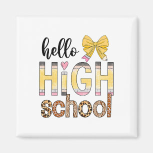 Süß Hallo High School Tierprint Lehrer Rücken T Magnet