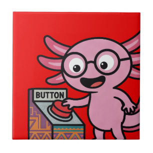 Süß ich Axolotl Fragen aztek Oh Nein roter Knopf Fliese