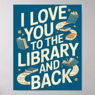 Süß ich liebe dich Bibliothek zurück lustiger Bibl Poster