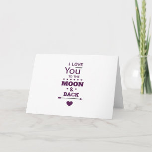 Süß, ich liebe dich bis zum Mond und zurück Valent Karte