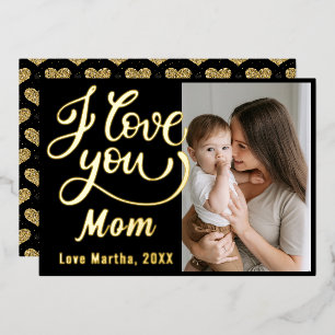 Süß ich liebe dich Mama Muttertags-Foto Folien Feiertagskarte