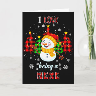 Süß, ich liebe es, ein Nene-Schneemann-Weihnachten Karte