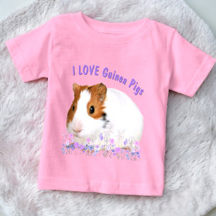 Süß, ich liebe Meerschweinchen Braun Weiß Benutzer Baby T-shirt