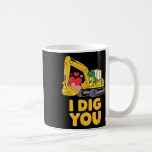Süß ich mag dich süßer Dino Bagger Kinder Valentin Kaffeetasse