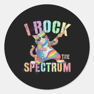 Süß, ich rocke das Spektrum Autismus-Lehrer Stimmi Runder Aufkleber