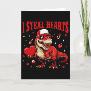 Süß ich stehle Herzen Valentinsjungen Dinosaurier  Karte