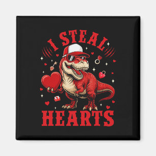 Süß ich stehle Herzen Valentinstag Jungen Dinosaur Magnet