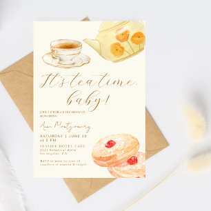 Süß ist Teestunde Baby Vintage Babyparty Einladung
