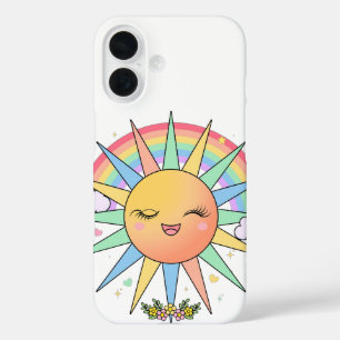 Süß Kawaii Glücklich Sonnenschein Regenbogen Paste iPhone 16 Hülle