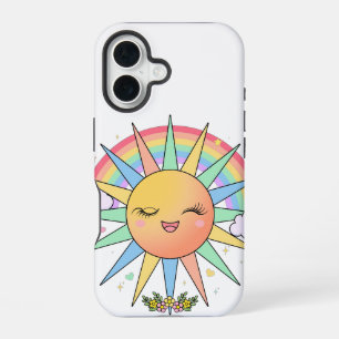 Süß Kawaii Glücklich Sonnenschein Regenbogen Paste iPhone 16 Hülle