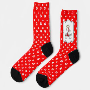 Süß Lass uns gehen! Clumber Spaniel Hund spazieren Socken