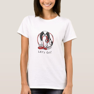 Süß Lass uns gehen! Japan-Chin-Hund (schwarz & wei T-Shirt