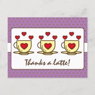 Süß Lila Danke Sehr Kaffee Danke Postkarte