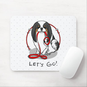 Süß! Los geht's! Japan Chin Hund (dreifarbig 1) Mousepad