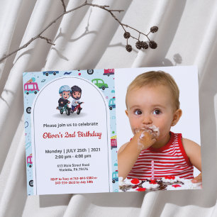 Süß Lustig Kinder Foto Geburtstag Einladung