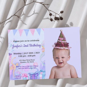 Süß Lustig Kinder Foto Geburtstag Einladung