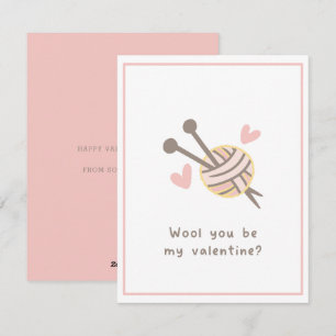 Süß Lustig Romantisch Wolle du mein Valentin sein Feiertagskarte