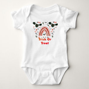 Süß Mein 1. Halloween mit roten Regenbogen-Flederm Baby Strampler