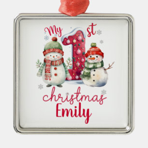 Süß Mein erstes Weihnachten Personalisieren Ornament Aus Metall