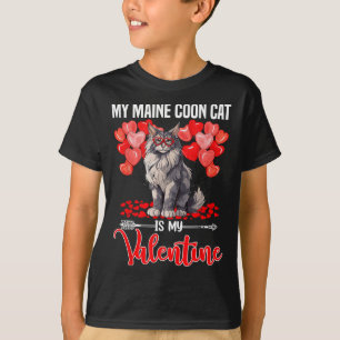 Süß Meine Maine Coon Katze ist mein Valentin Valen T-Shirt