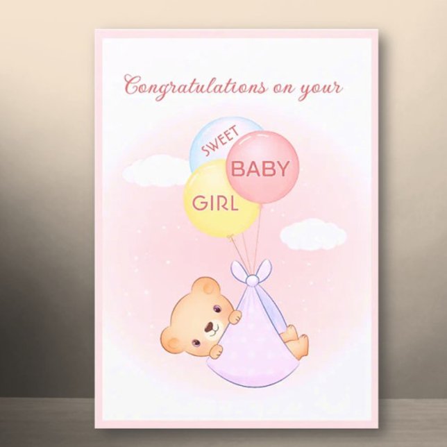 Süß! Neue Baby Girl Faltkarte Karte (Von Creator hochgeladen)