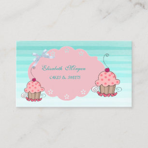 Süß Niedlich Weiblich Modern, Ombre, Cupcake Bäcke Visitenkarte