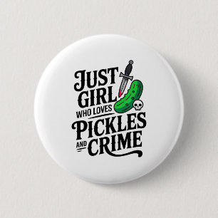 Süß nur ein Mädchen das Ckles und Crime Halloween Button