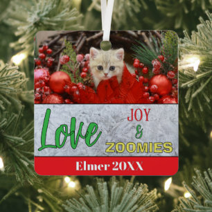 SÜß 🎅 Personalisierter Katzen-Weihnachtsschmuck z Ornament Aus Metall
