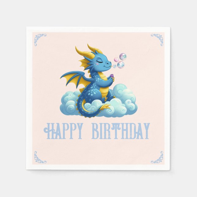 Süß/Regenbogen/Drache/Whimsical  Serviette (Vorderseite)