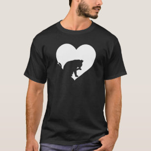 Süß Retro, der Katzen liebt Schwarze Katze Weißes T-Shirt