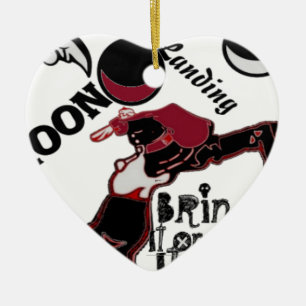 Süß retro vintage Bring es auf den Mond Landing Ho Keramik Ornament