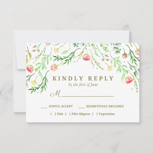 süß-romantisch | UAWG für Blumenzehen RSVP Karte (Vorderseite)