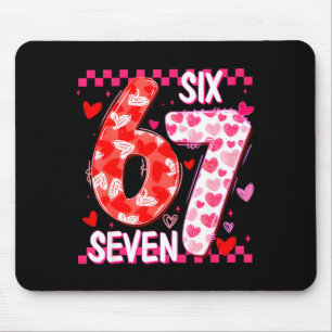 Süß Rosa 67 Valentinstag Six Seven Lustiges Meme F Mousepad