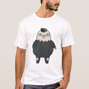 Süß süß schwarzes Maskottchen-Charakter T-Shirt. T-Shirt