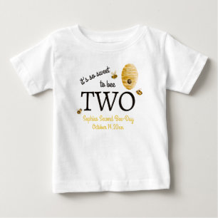 Süß, um zwei zu sein, zweiter Geburtstag Bienen Ho Baby T-shirt