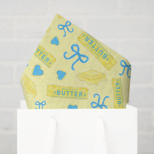 Süß- und Salzig-Butter-Schleifen- und Herz-Muster Seidenpapier