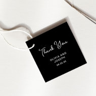 Süß und Whimsical Schwarz Hochzeits-Dankeschön Geschenkanhänger